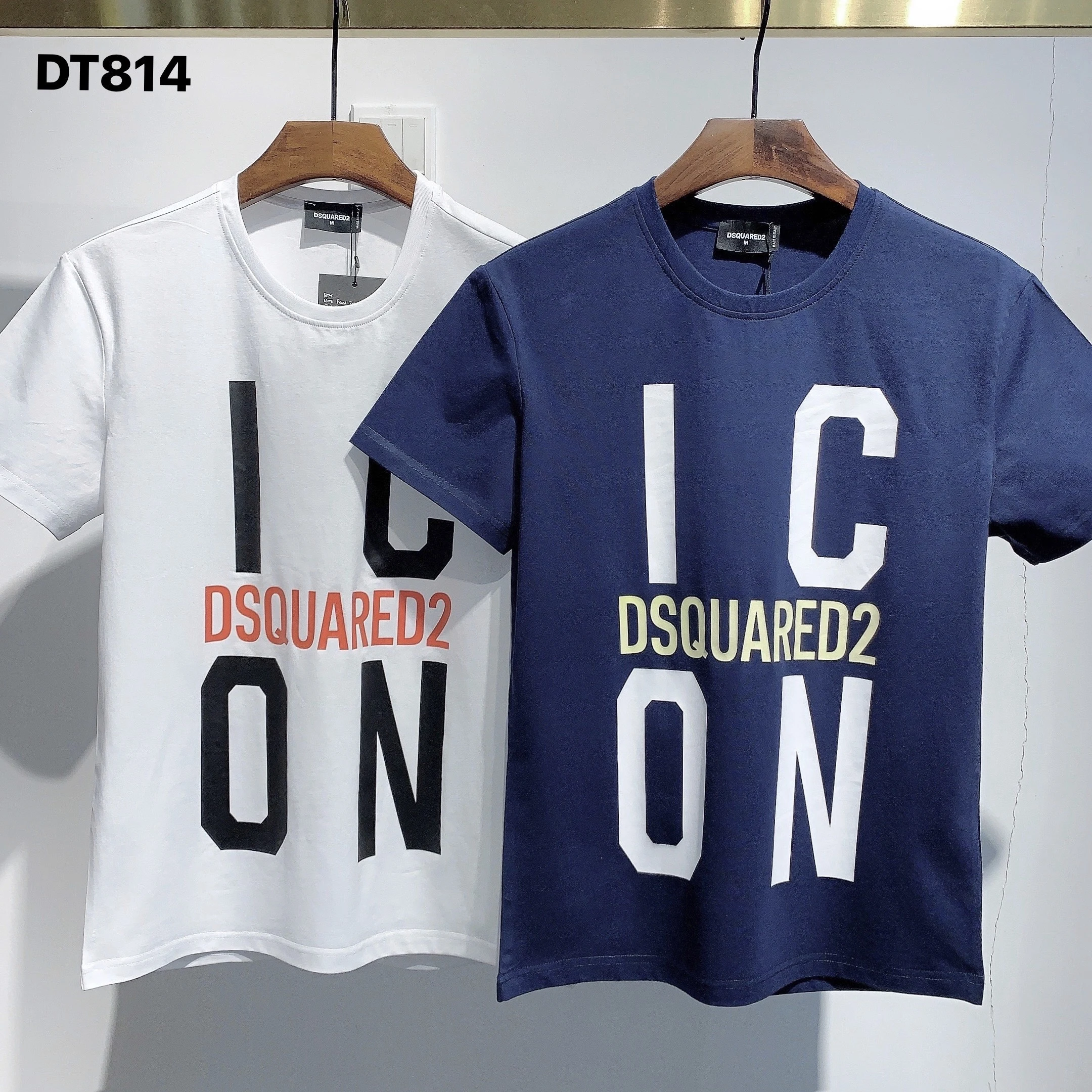 

Dsquared2 Men's Cotton 100% Classic Letter ICON Simple Fashion Trend Loose High Street DSQ2 Round Neck T-Shirt Friend Gift DT814