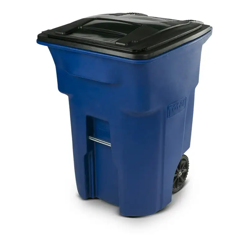 

Прочная синяя корзина для мусора на колесиках с крышкой, идеально подходит для использования в помещении и на улице, прочная, легко устанавливается, отлично подходит для Fami
