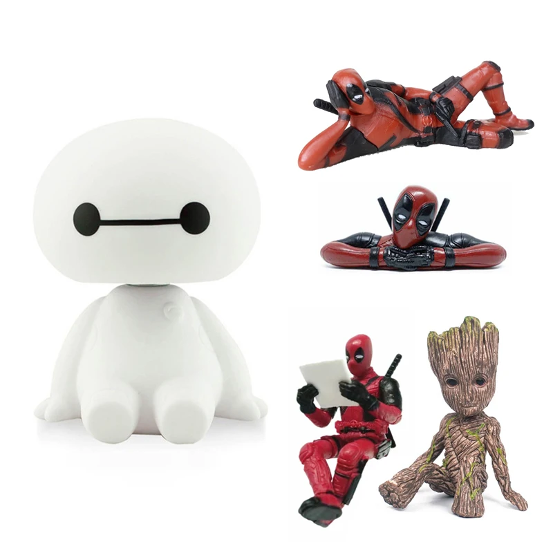 Фигурки героев фильма стражи Галактики Disney Baymax Marvel Дэдпул Грут |