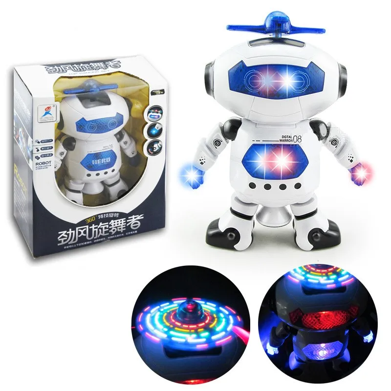 

Electric dancing space robot toy Music light dance robot