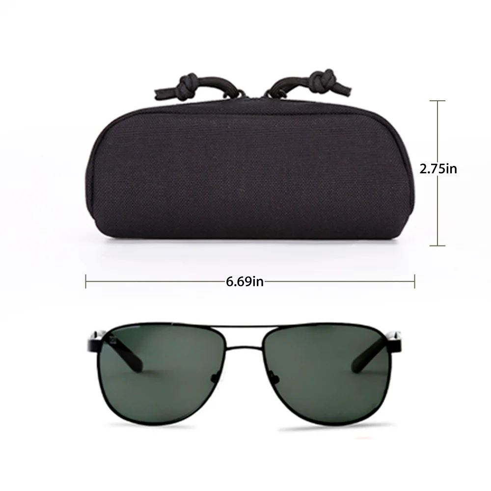 

Tactical Eyeglass Case Hunting Shockproof Protective Goggles Box Portable Outdoor Sunglasses Case-1000D Nylon