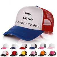 free custom brand logo text design personality diy trucker hat ad baseball cap men women blank mesh adjustable hat gorras