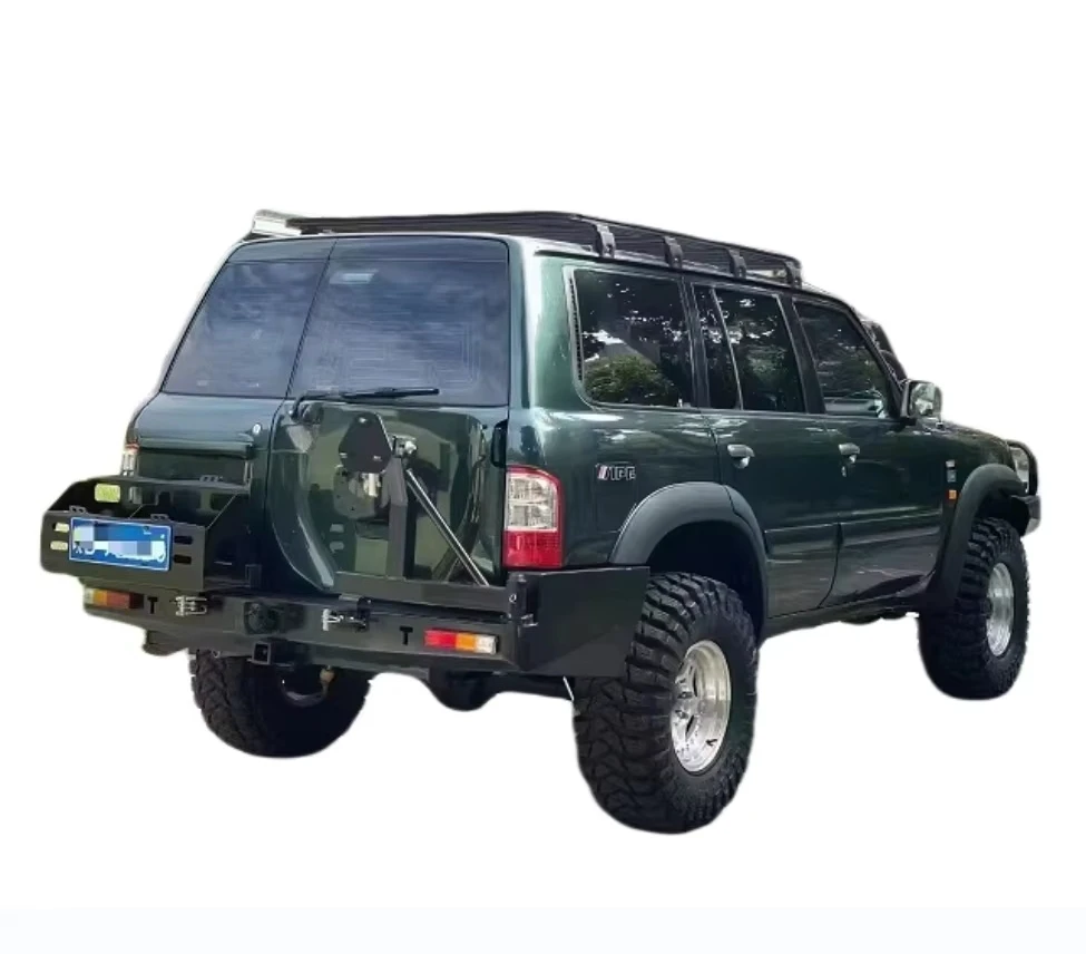 Фото Стальной задний бампер для Nissan Patrol Y61 GU, усиленная защита для бездорожья, аксессуары для стайлинга и тюнинга. №1