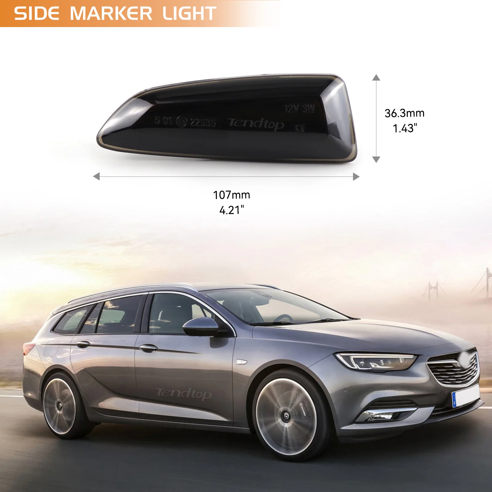 For Opel Astra J K Zafira C Insignia B Grandland X LED Side Marker Light Dynamic Turn Signal Fender Sequential Lamp