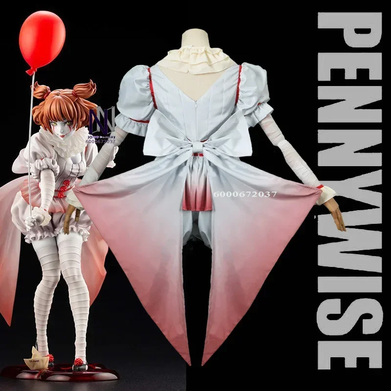 Аниме Хэллоуин Джокер фильм ужасов Pennywise косплей костюм клоун террор женское
