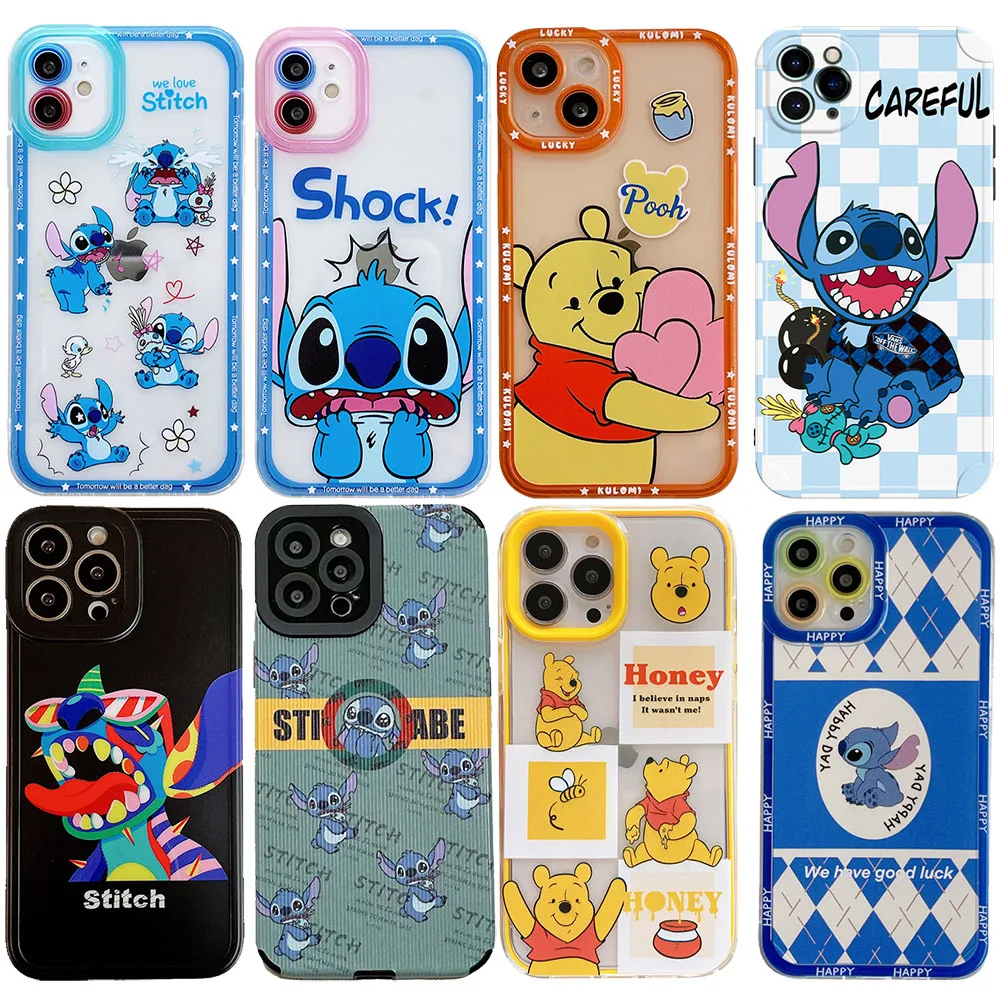 

Disney Cartoon Lilo and Stitch IPhone 11 Case Cover soft TPU 3D Printing Figure Toys for Girls Boys