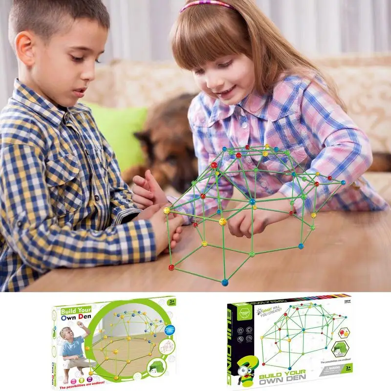 

Конструктор форт, палатка, набор для строительства дома, детские строительные игрушки, «сделай сам», форт, подарок для строительства, обучаю...