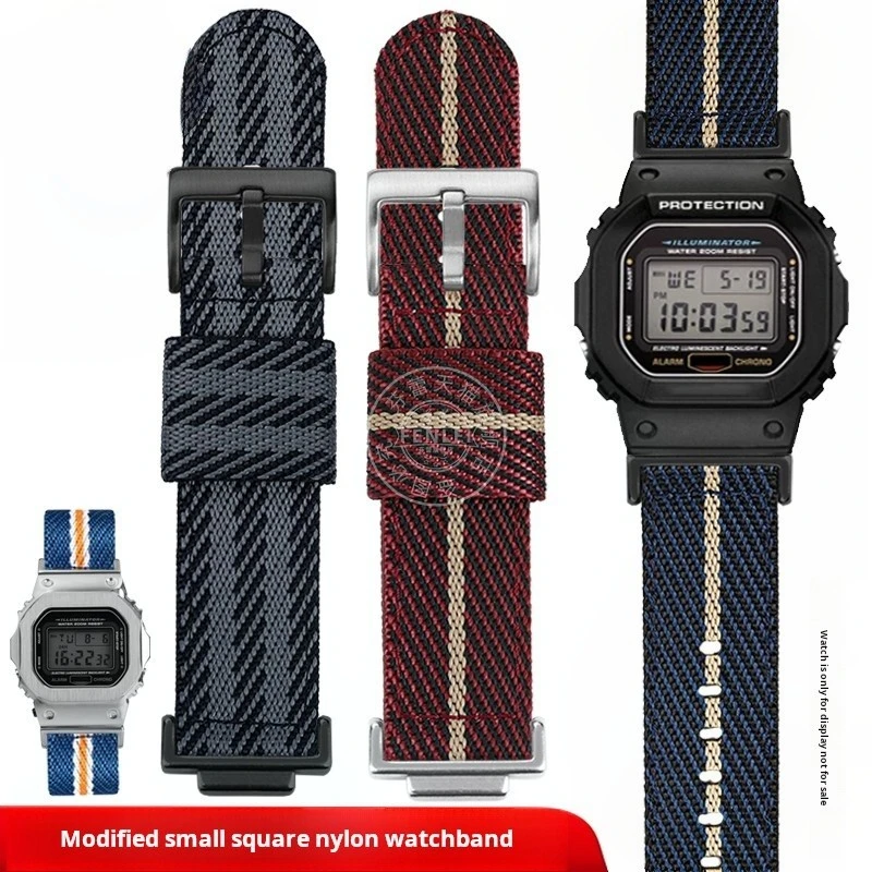 Нейлоновый ремешок 16 мм для Casio DW5600 GWM5610 GA110 GA2100 GA-700 мужской спортивный часов на