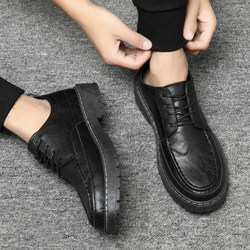 

Korean version of small leather shoes for men 2023 Spring Autumn New breathable business casual shoes male waterproof work shoes