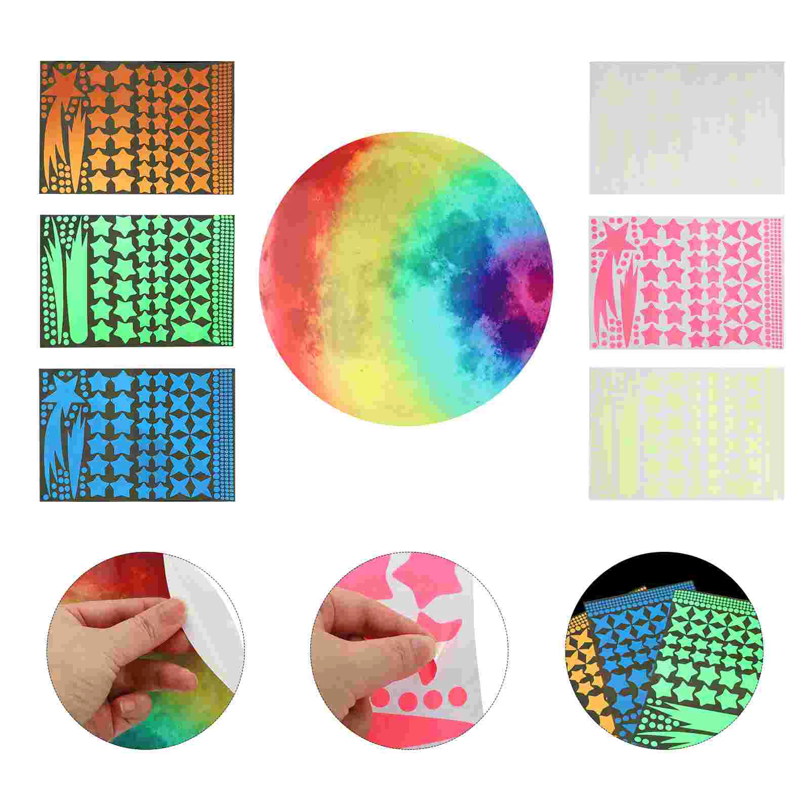 

589Pcs Glow in The Dark Stars Kids Room Moon Stickers Wall Decals Decorations