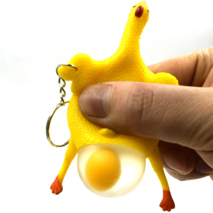 

Novelty Funny Toys Vent Chicken Keychain Laying Hens Aying Egg Chicken Toys Funny Toy Creative Decompression Antistress Toy