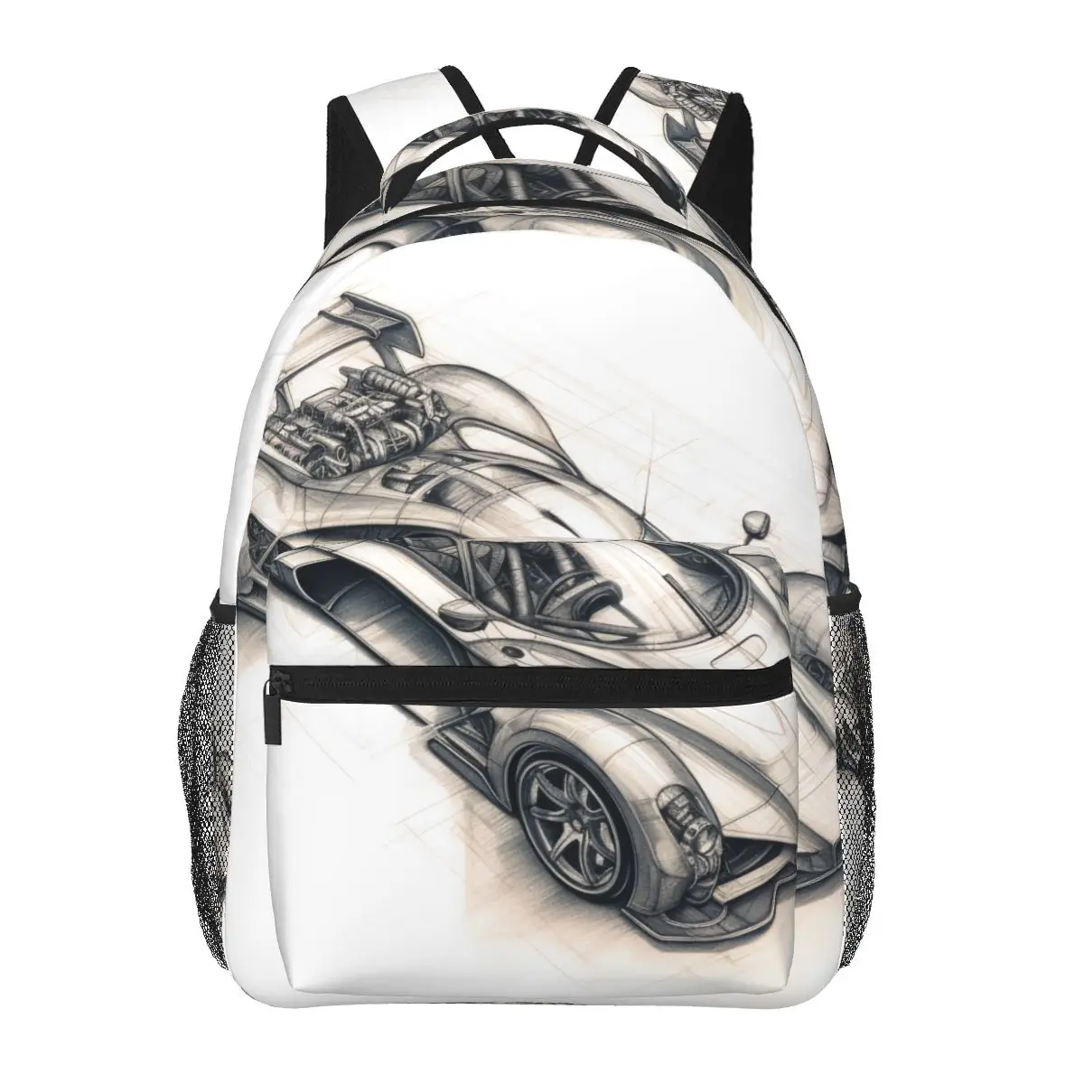 

Ослепительный рюкзак для спортивной машины, рюкзак для рисования в стиле Карандаш для колледжа, классные школьные ранцы унисекс, дизайнерский мягкий рюкзак