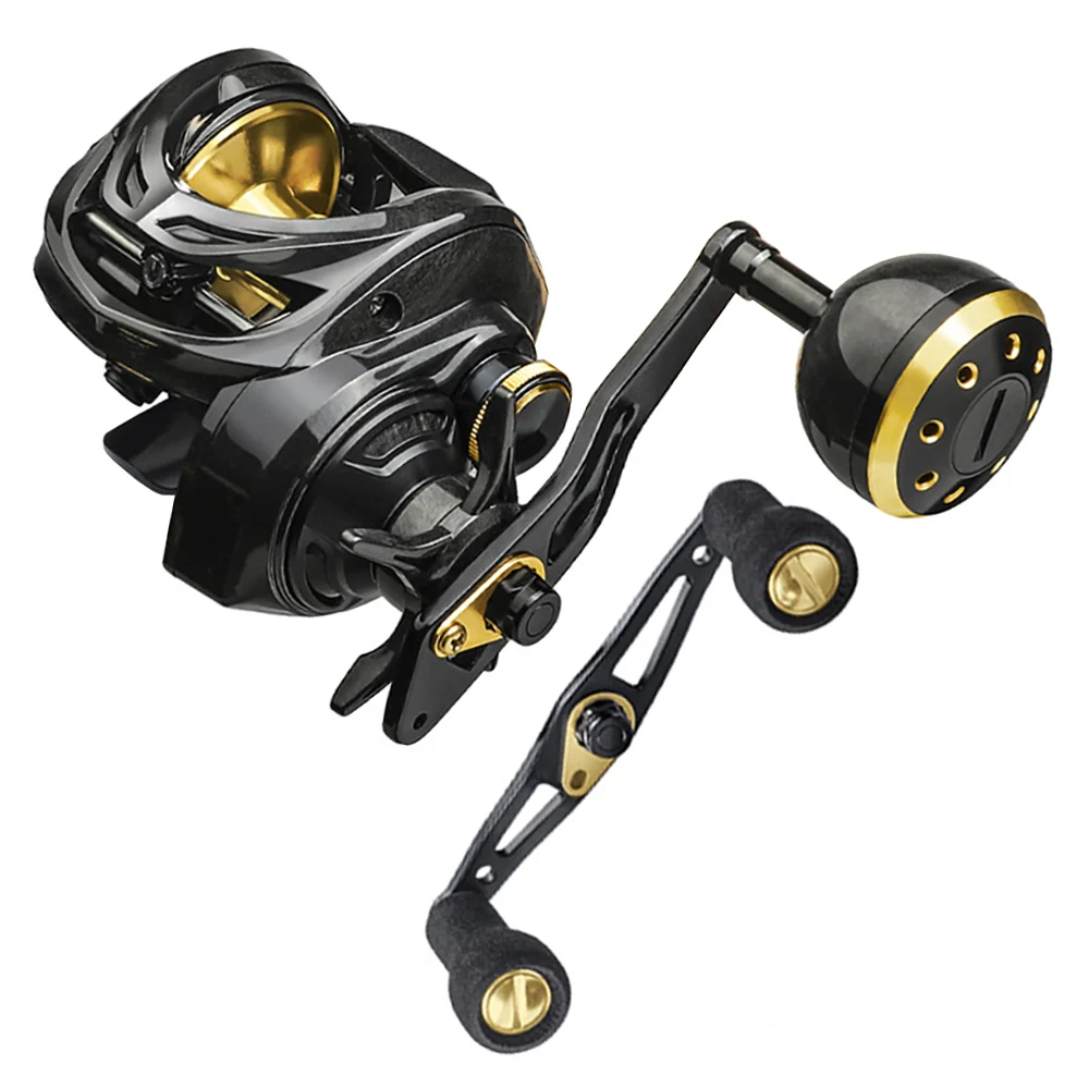 

Baitcasting Fishing Reel reel black golden Right Left Handed Drag Power 16 KG Carp Fishing Wheels Fishing Tracking Pesca