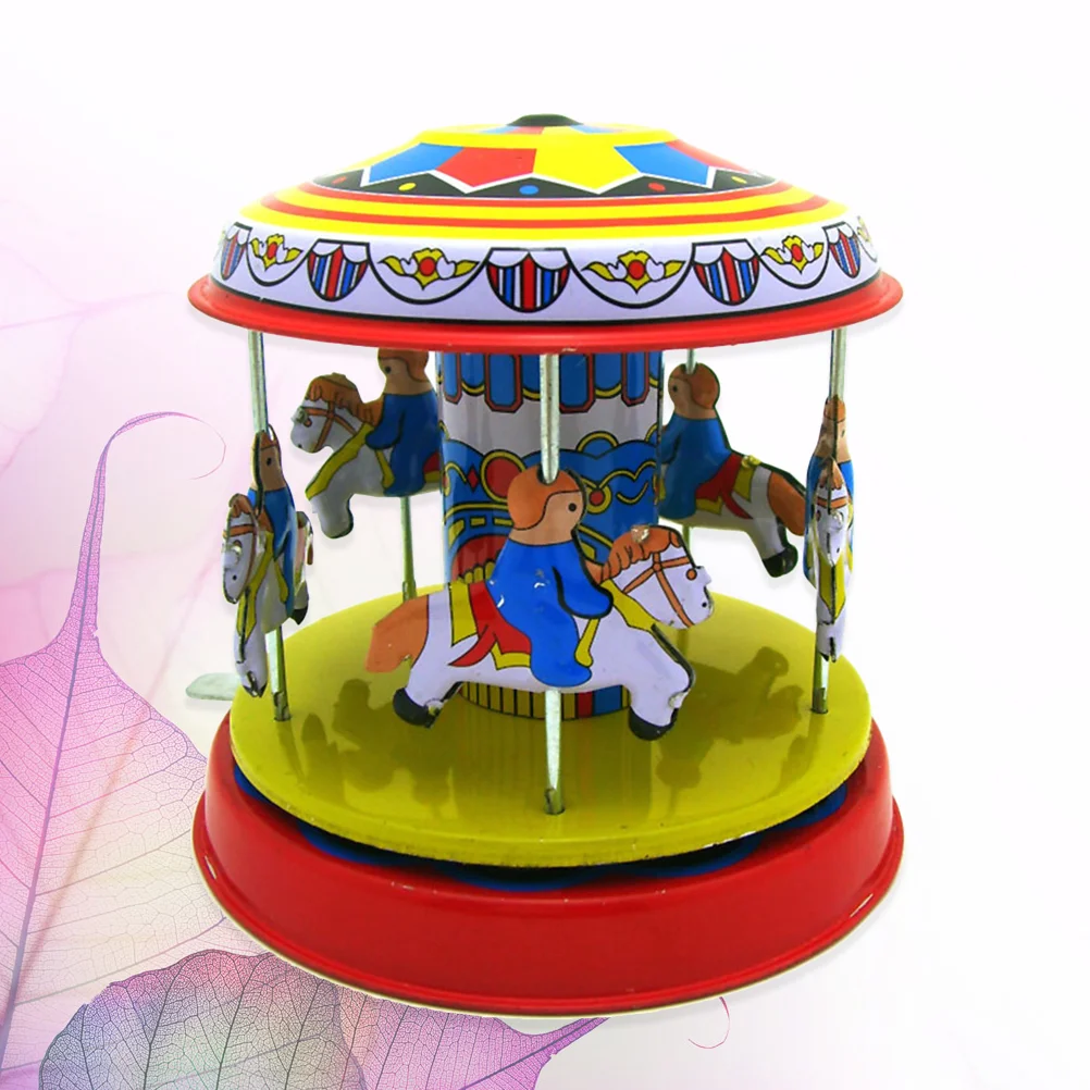 

Windtoy Toys Carousel Merry Round Go Clockwork Horse Vintage Tin Kids Rotatinggift Birthday Retro Party Wheel Model Ferris Funny