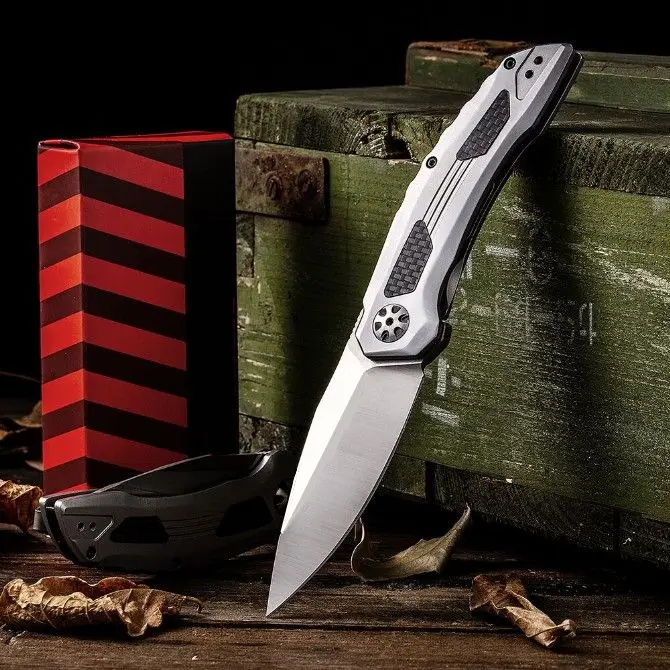 

Kes 5510 Pocket Folding Knife 9CR13MOV Blade Ball Bearing Inlaid Carbon Handle Tactical Hunting Fishing EDC Survival Tool Knives