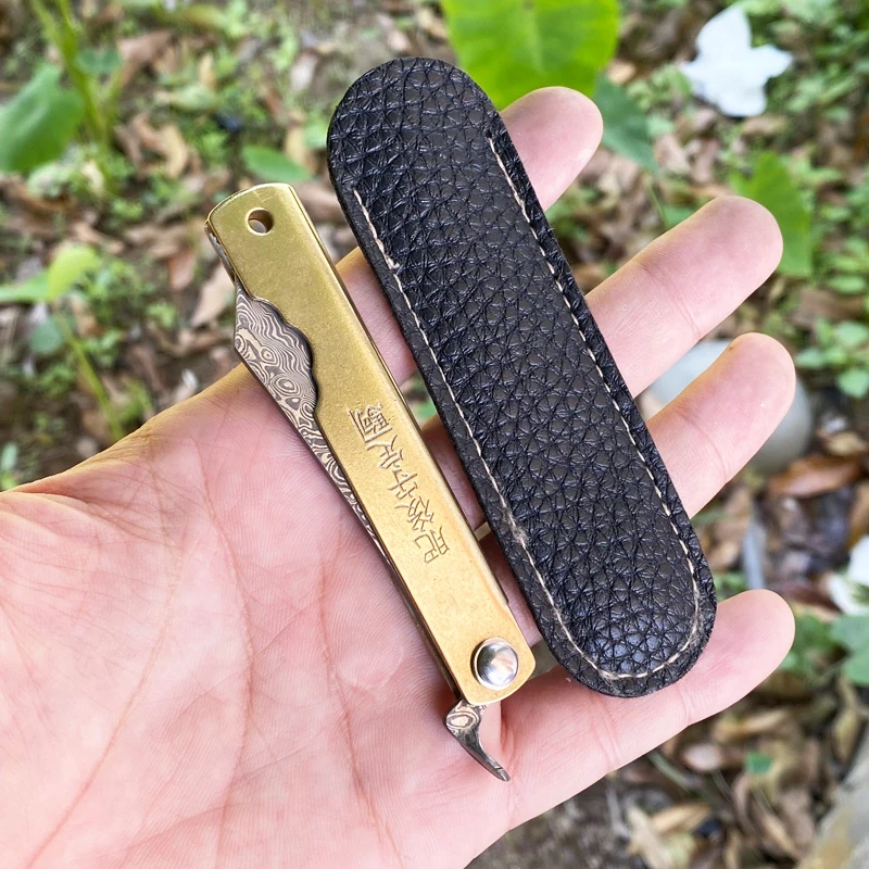 Higonokami Японский Охотничий Складной Нож VG10 Карманный Из Дамасской Стали С Медной