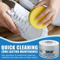 100g white shoes cleaning stain whitening cleaner dirt cream for shoe brush reusable shoes sneakers cleaning with wipe sponge