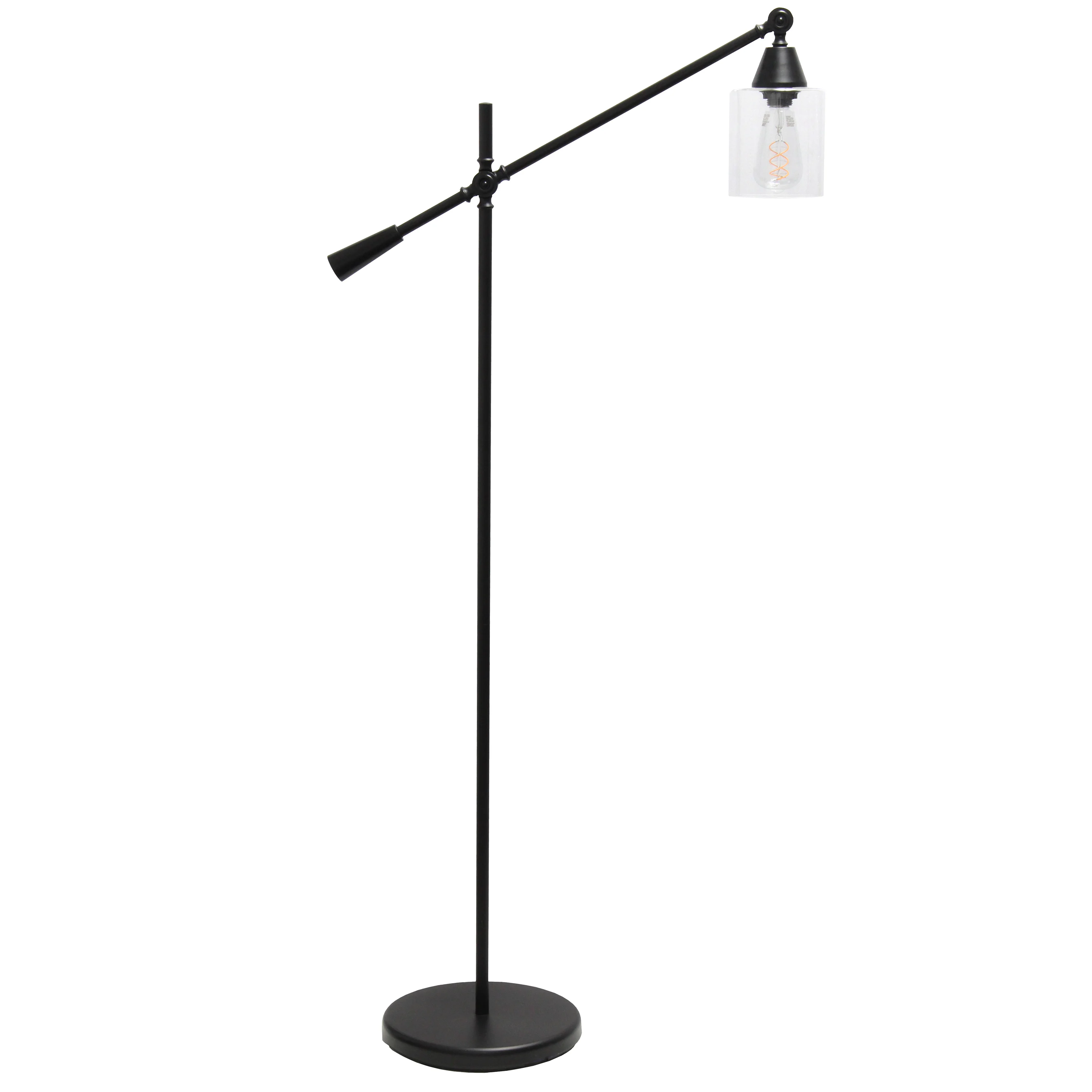 

HMTX Pivot Arm Floor Lamp with Glass Shade