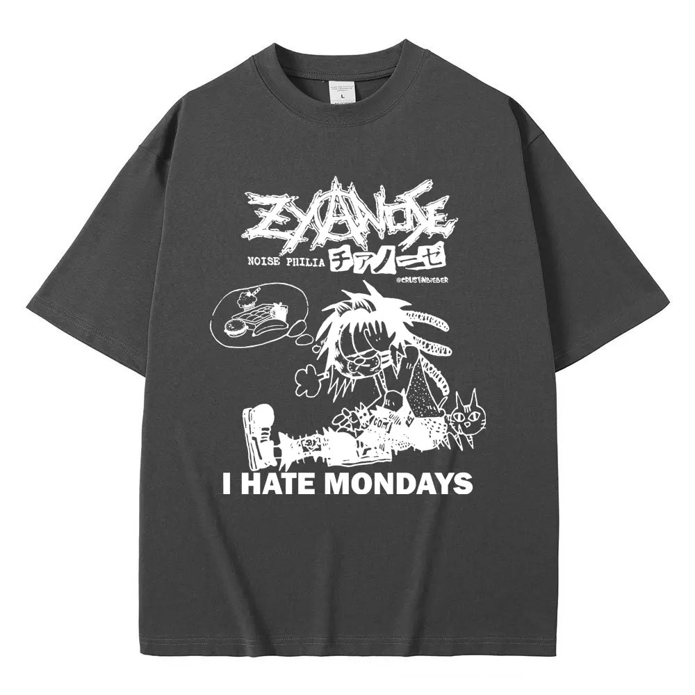 Футболка Zyanose I Hate Mondays мужская и женская футболка в стиле панк-кота с забавным