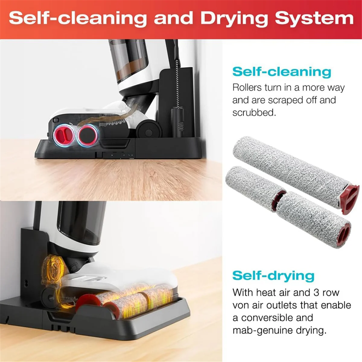 Brush Roller and Vacuum Cleaner Filter for Roborock Dyad Pro Wet Dry Spare Parts