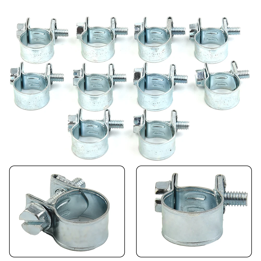 

10 Pcs Mini Hose Clips Nut And Bolt Fuel Line Clamps Petrol Pipe Diesel Air Small Clamp Fuelline Petrol Pipe Clips Accessories
