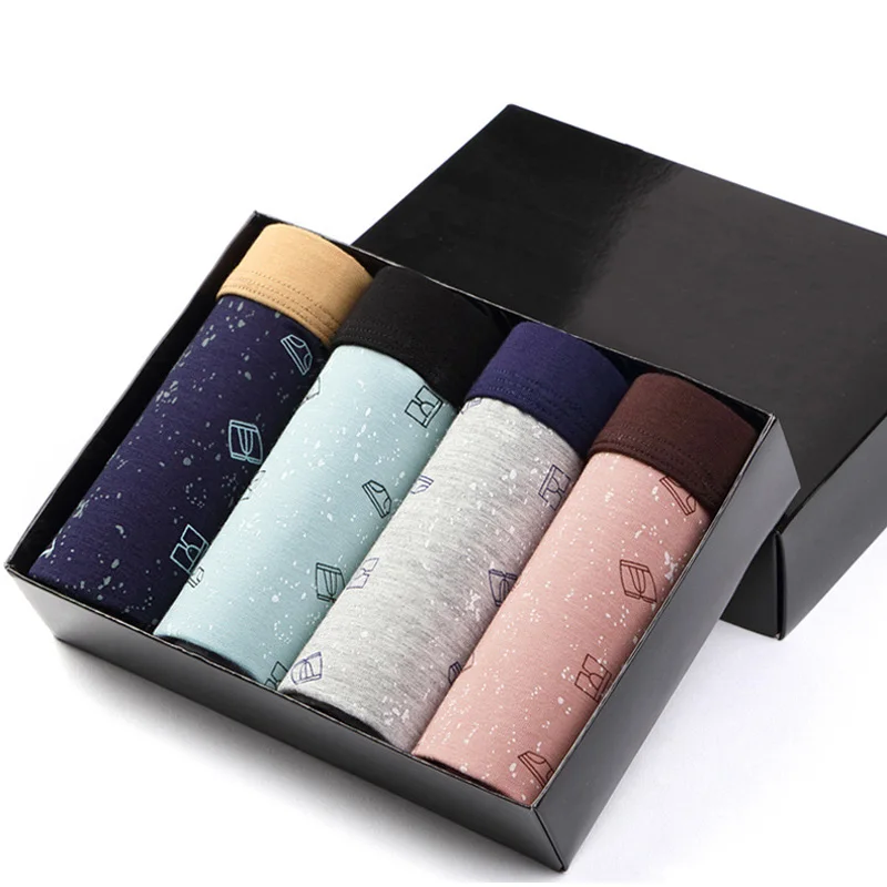 4 шт./партия, мужские хлопковые штаны с принтом