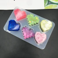wedding crystal resin mold pixel love heart shape mirror diy ice cubes handmade chocolate tool silicone jelly baking cake moulds