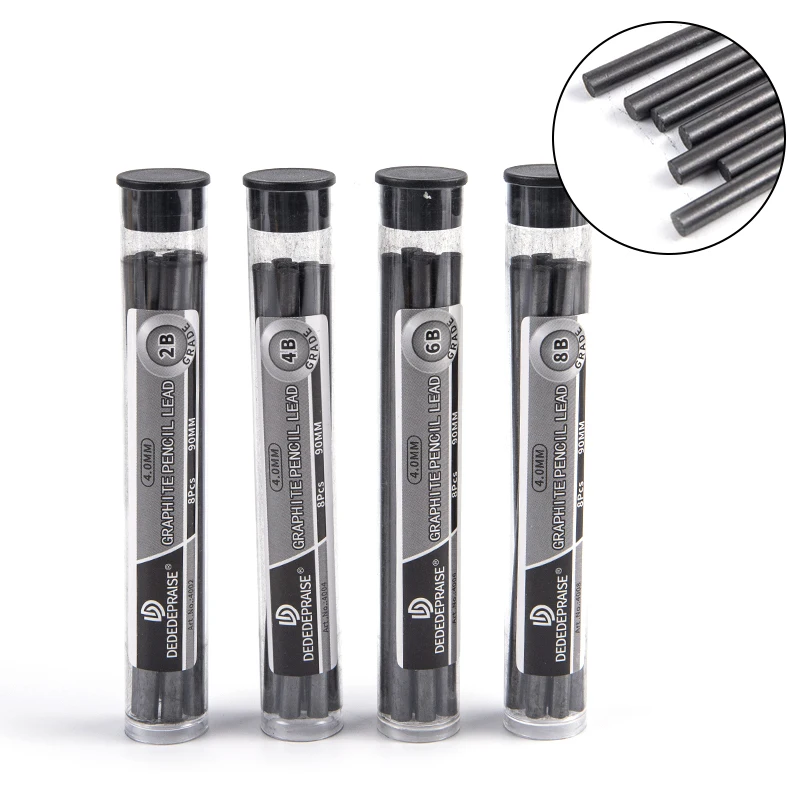 

8pcs 4.0mm 2B/4B/6B/8B Mechanical Pencil Lead Woodworking Automatic Pen Lead