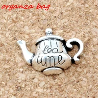 200pcs alloy single sided tea time tea pot charms pendant for jewelry making findings 1912 5mm a 137