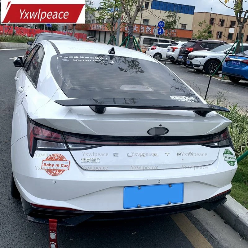 

For Hyundai Elantra 2020 2021 High Quality ABS Material Primer Color Rear Trunk Spoiler Car Tail Trim Accessories