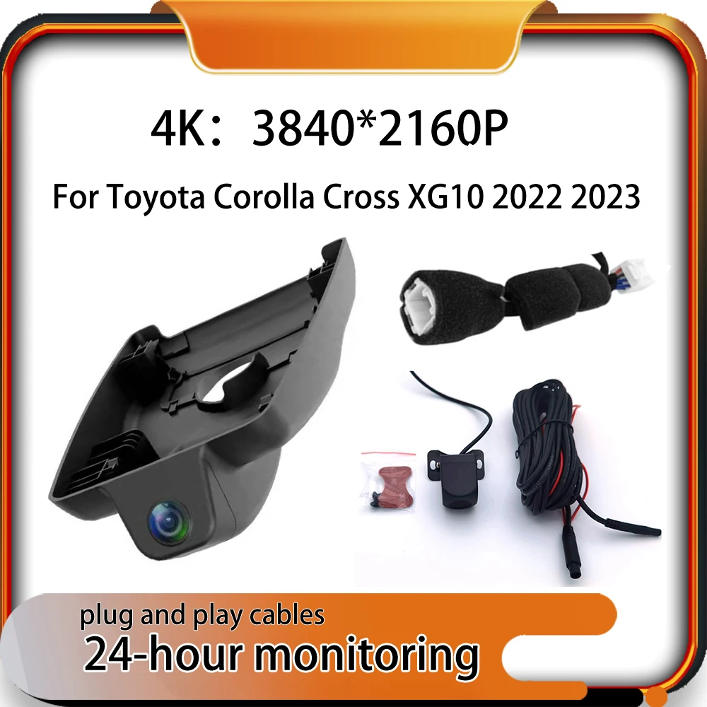 

New Plug and Play Car DVR Dash Cam Recorder Wi-Fi GPS 4K 2160P For Toyota Corolla Cross XG10 2022 2023