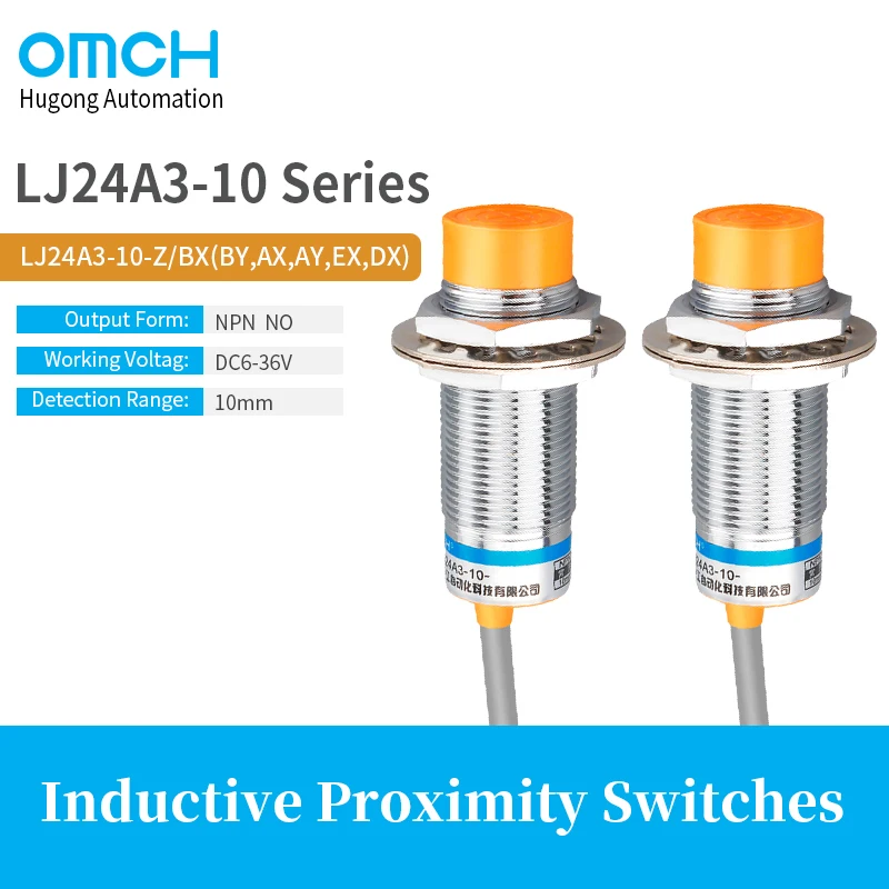 OMCH LJ24A3-10 Serise Индуктивный бесконтактный переключатель M24, сенсорный переключатель, диапазон обнаружения 10 мм, 8 мм