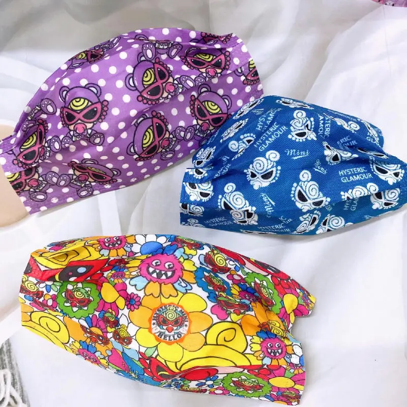 

50Pcs Kawaii Anime Hysteric Mini Series Cute Print Disposable Protective 3Layers Facemask Cartoon Dust Mask Boy Girl Gift No Box