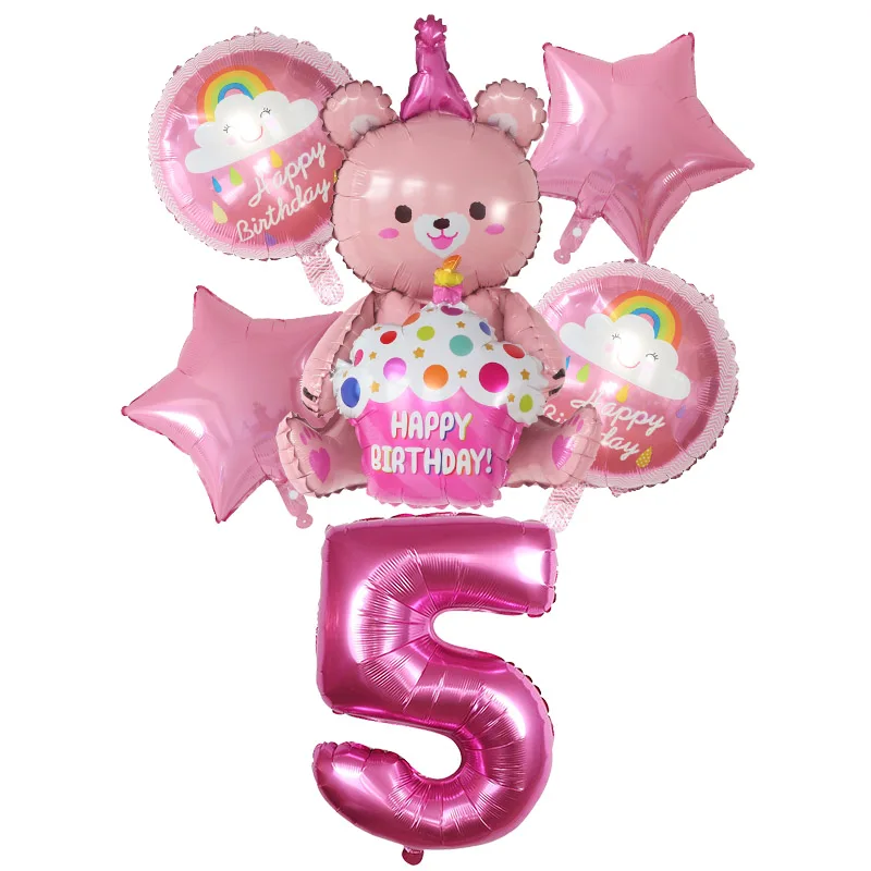 Фольгированный воздушный шар в виде медведя 1 2 3 4 реквизит для фотосъемки на день