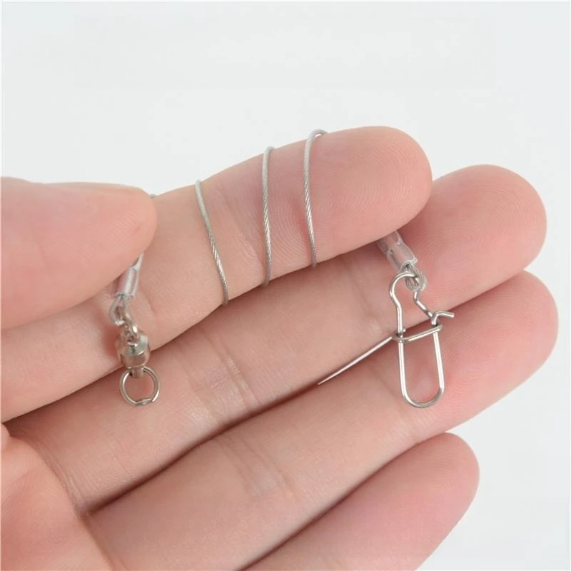 Рыболовная леска HeyLure из нержавеющей стали 27 см 5 шт. с вертлюгом и защелкой