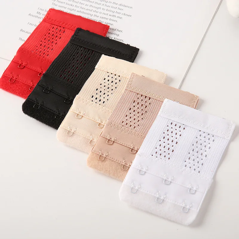 3 Hooks 2 Rows Bra Extension Strap Extenders Women Adjustable Belt Buckle Nylon Elastic Bra Extension Strap Hook Clip Expander