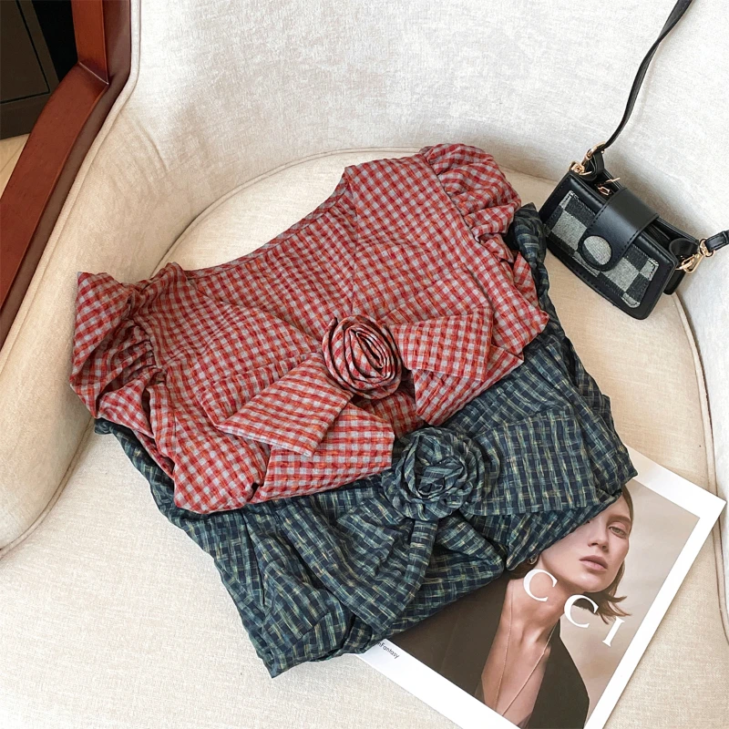 Ранняя осень новая клетчатая рубашка с v-образным вырезом женская верхняя одежда