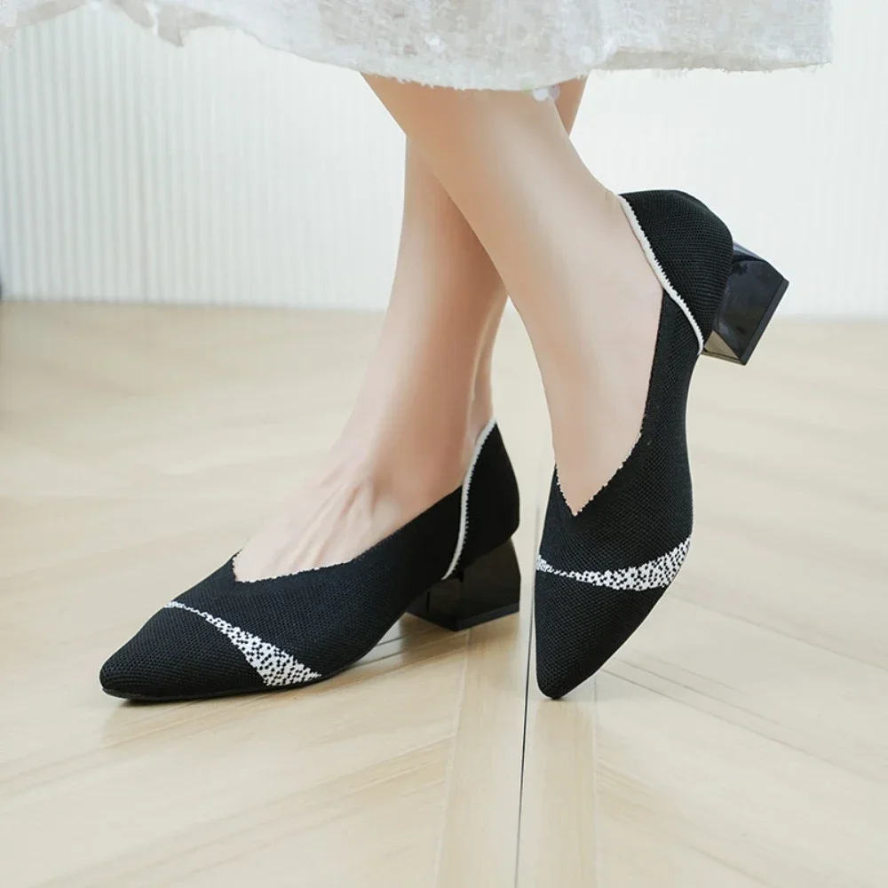 Новая женская обувь модная эластичная вязаная дышащая латексная стелька на