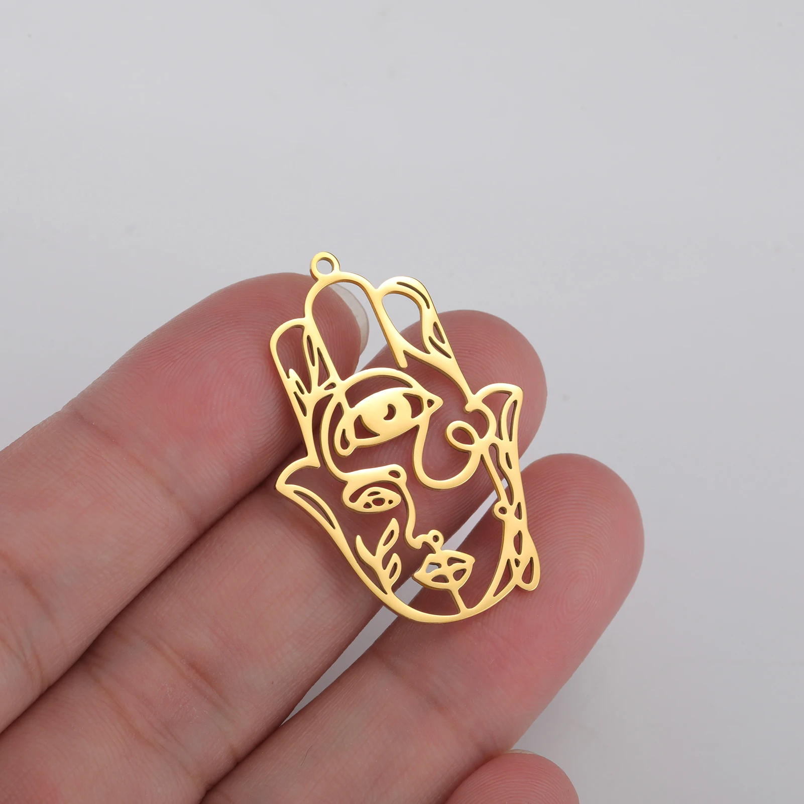 Teamer Hamsa Рука Фатимы Филигранный Шарм для изготовления ювелирных изделий Ожерелье