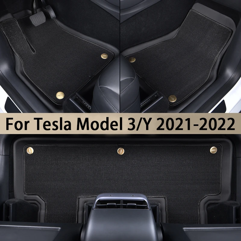 

3D Foot Pad Customized For Tesla Model 3 Y 2021 2022 Custom Floor Mats Fully Surrounded Floor Liner Waterproof Non-Slip Carpet