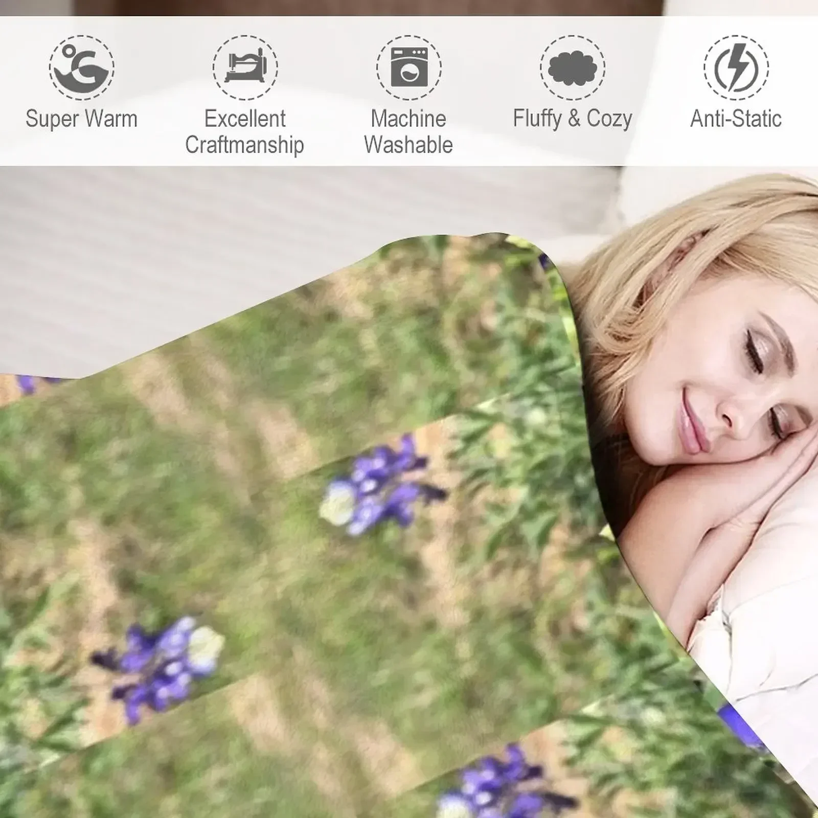 Поле Bluebonnets Плед для младенцев Спальный мешок Одеяло кровати Одеяла