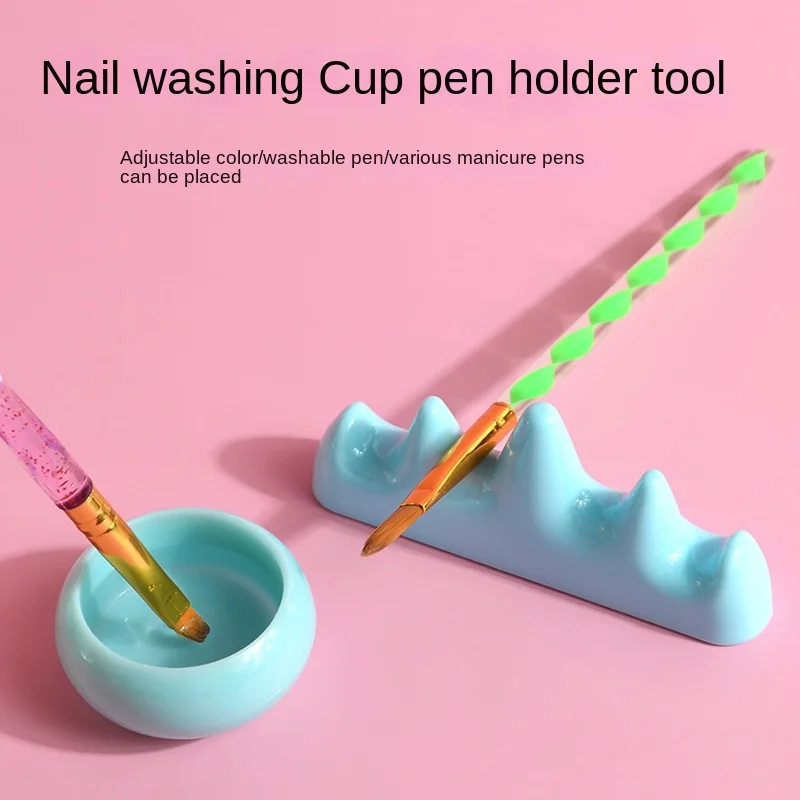 

Держатель для кисточки для ногтей Ручка для очистки акриловой ручки чашка для очистки Кисточки для макияжа для дизайна ногтей очищающий стакан для ногтей инструменты для очистки ногтей