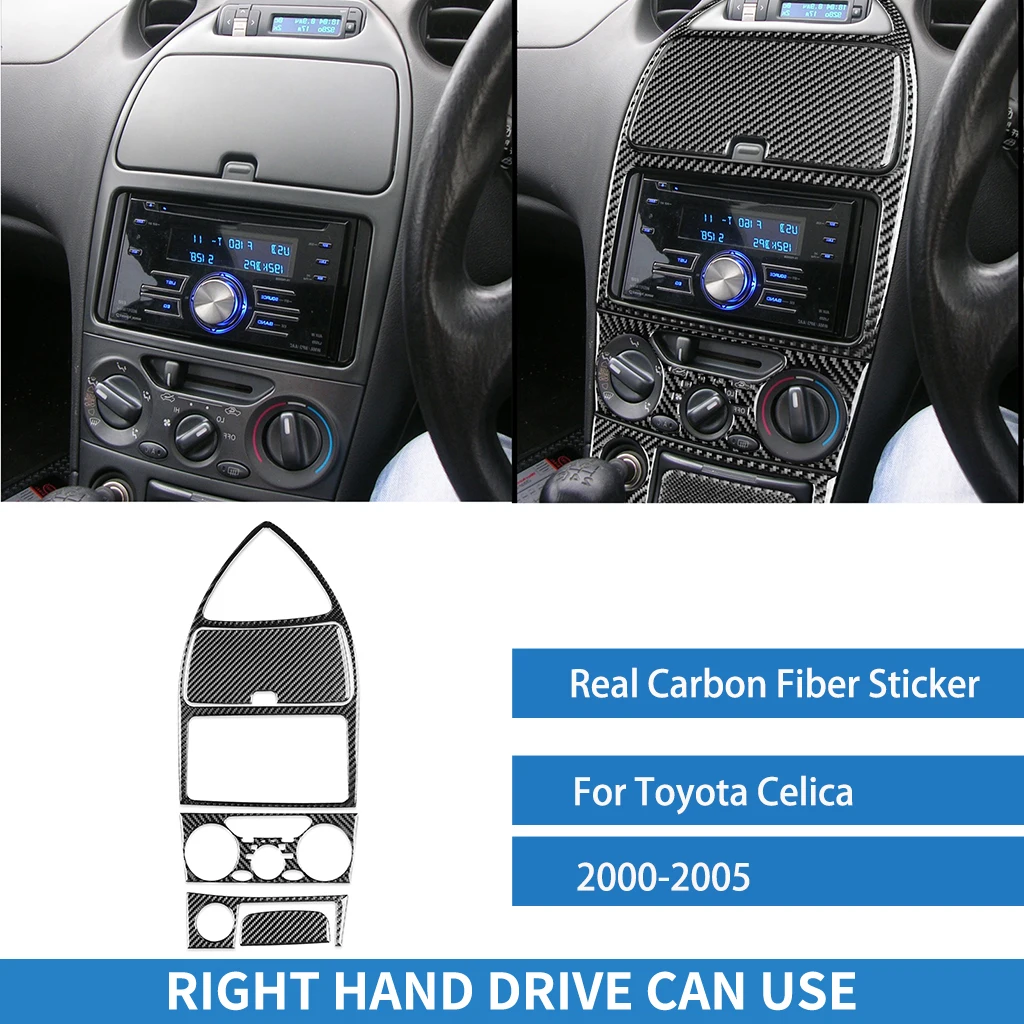 

Панель управления приборной панели для Toyota Celica 2000 2001 2002 2003 2004 2005, Набор наклеек из настоящего углеродного волокна, аксессуары для салона автомобиля