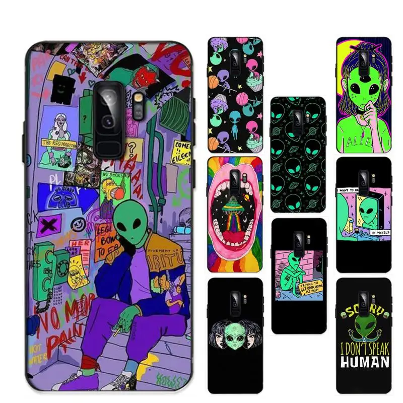 

YNDFCNBAesthetics Cartoon Alien Space Phone Case for Samsung S20 lite S21 S10 S9 plus for Redmi Note8 9pro for Huawei Y6 cover