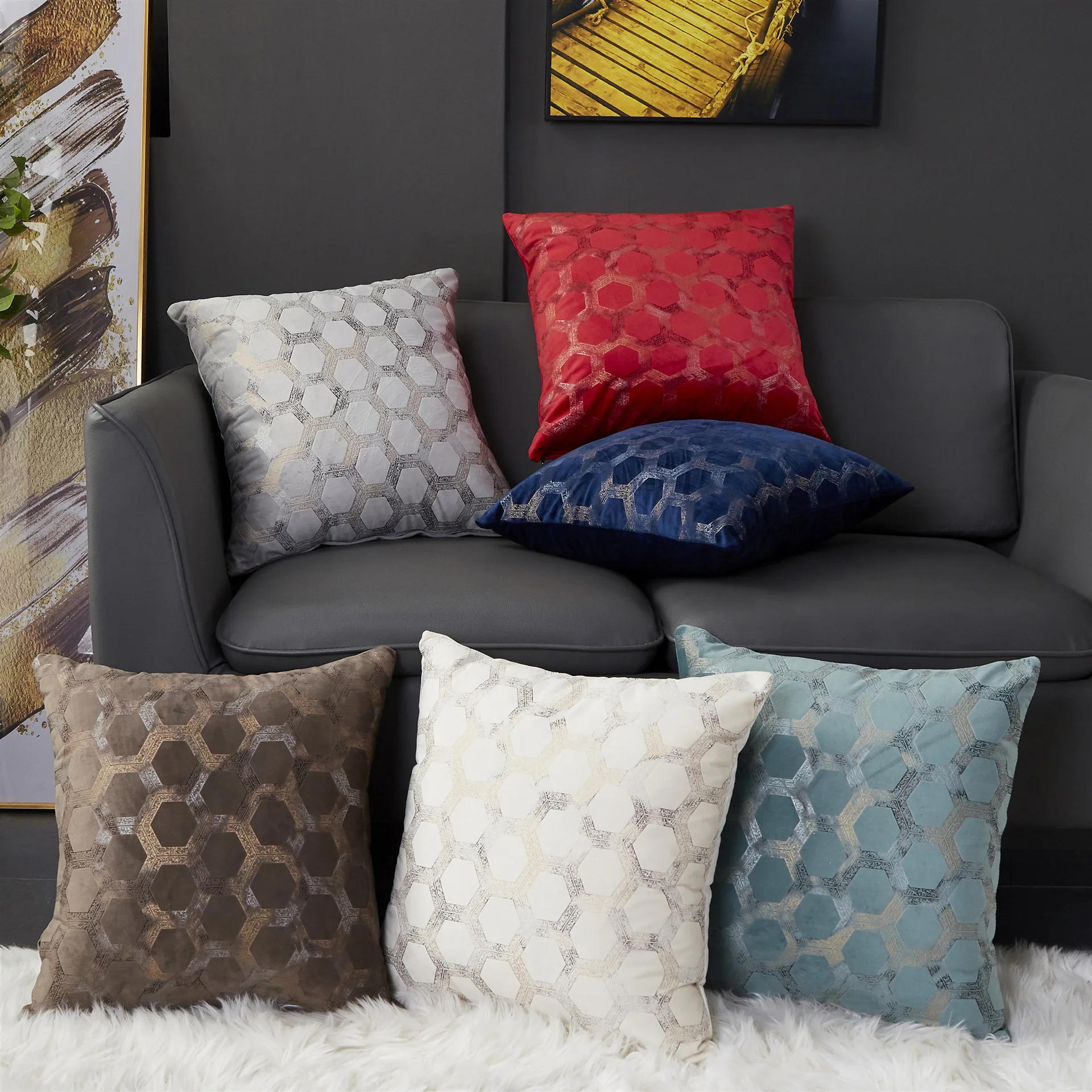 

Мягкий чехол для подушки, цвет слоновой кости, серый, красный, синий, кофейный, геометрический домашний декоративный чехол для дивана 45x45 см