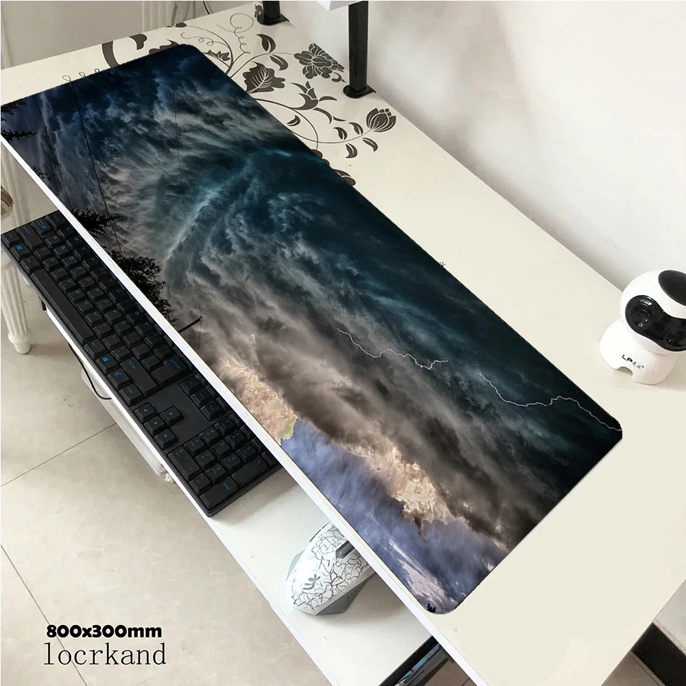 

Storm Earth mousepad Birthday gaming mouse pad pc computer 800x300x3 gamer accessories mat Beautiful laptop desk protector pads