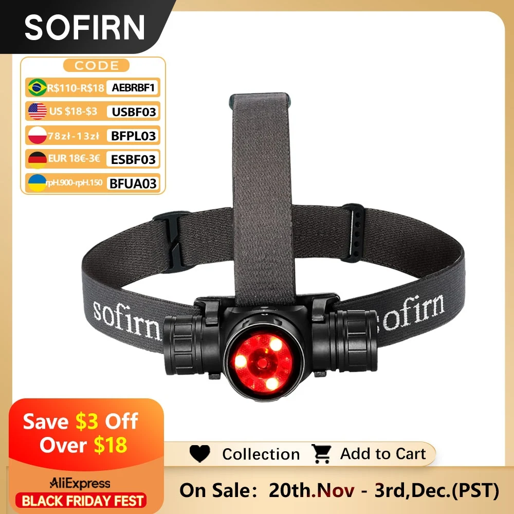 

Sofirn HS21 красный налобный фонарь
