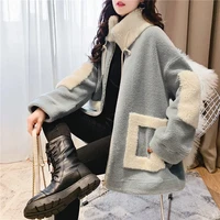 autumn and winter real imitation cashmere 2022 new fashion jacket plus velvet thick zipper all match casual womens clothing