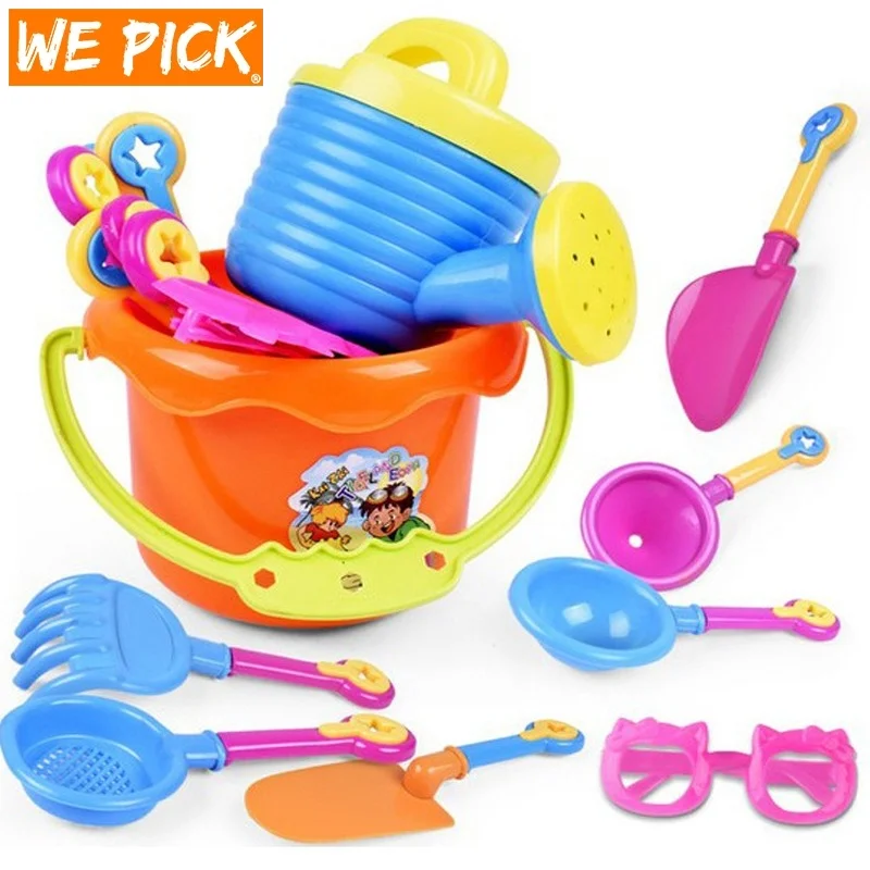 

9Pcs/Set Random Color Summer Kids Sand Beach Toys Castle Bucket Spade Shovel Rake Water Tools Set For Kids Toys Fun Shovel Molds