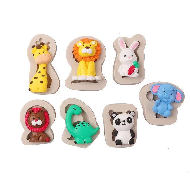 

Small Animal Bear Horse Giraffe Silicone Mold Fondant Biscuit Candy Chocolate Epoxy Resin Molds DIY Homemade Cake Decorate Kitch